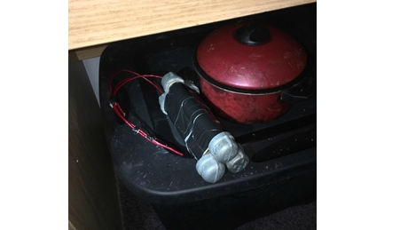 Explosive device as it was found (courtesy Ravalli County)